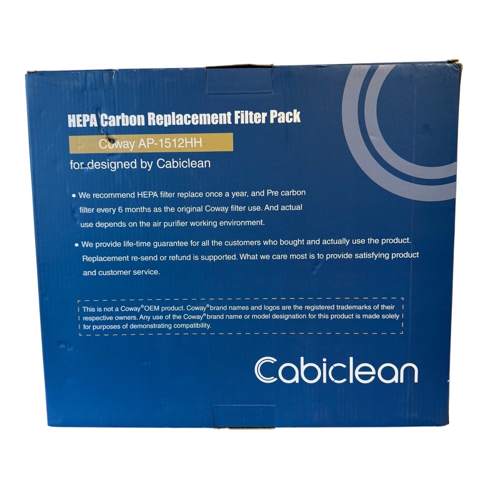 Cabiclean HEPA Carbon Replacement Filter Pack Coway AP-1512HH 2 HEPA 6 Carbon - Picture 2 of 3